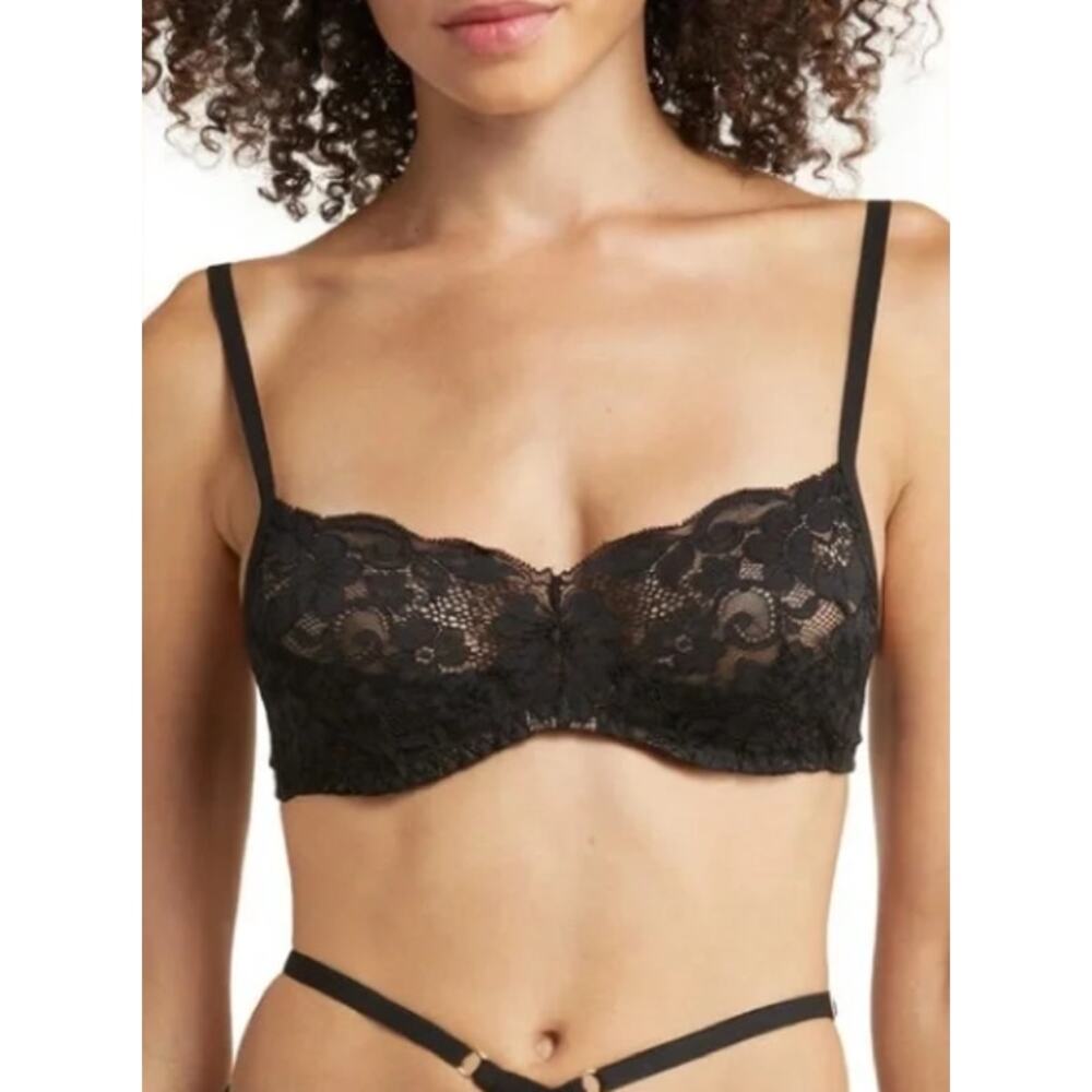 We Are HAH Bra Fits Sizes 30-38D Black Lace Hook Up Bra Multiway Straps Lingerie
